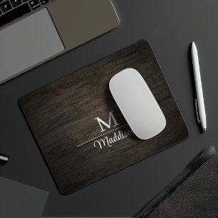 Dark Wood Panel Custom Mouse Mat