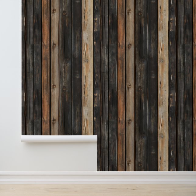 Dark Wood Pattern Wallpaper (Application)