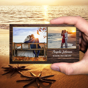 Dark Wood Photographer Template Business Card
