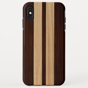 Dark Wood Rosewood Stripes Pattern Wood Grain Look iPhone XS Max Case