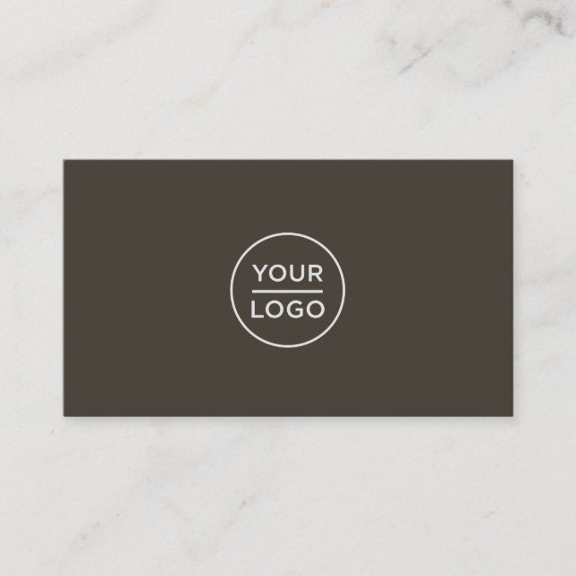 Dark wood rustic brown custom logo business cards (Front)