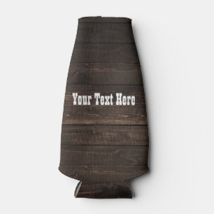 Dark Wood Rustic Country Western Look Bottle Cooler