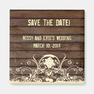 Dark Wood Save the Date Magnet
