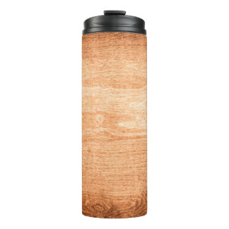 Dark wood texture background surface with old natu thermal tumbler