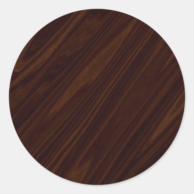 Dark Wood Texture Classic Round Sticker (Front)