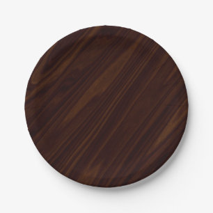Dark Wood Texture Paper Plate