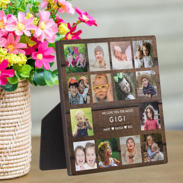 Dark Wood We Love You Gigi 14 Photo Collage     Plaque (Creator Uploaded)