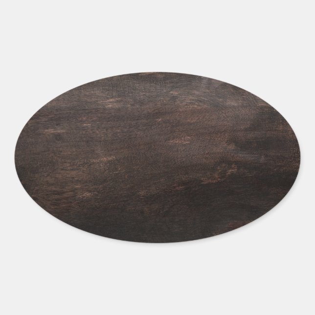 Dark Wooden Background Oval Sticker (Front)