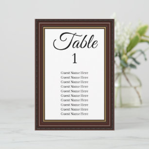 Dark Wooden Frame Wedding Seating Chart Card 