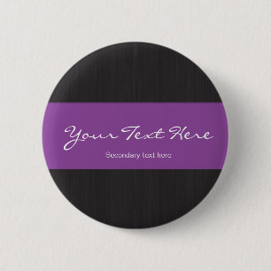 Dark woodgrain & Purple Customisable Button