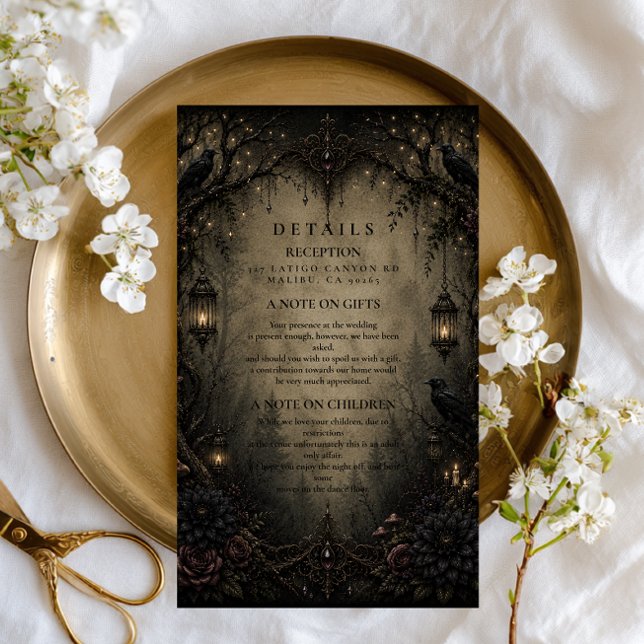 Dark Woodland Goth Forest Wedding Enclosure Card (Creator Uploaded)