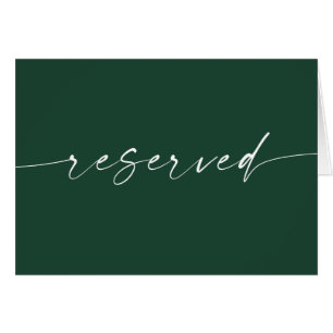 Dark Woodland Green Simple Wedding Reserved Sign