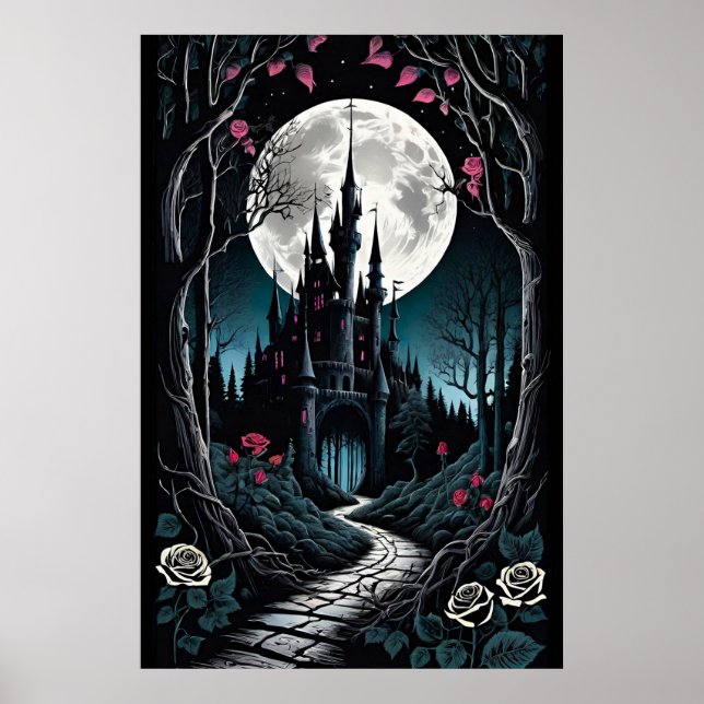 Dark Woods Castle Fantasy Poster (Front)