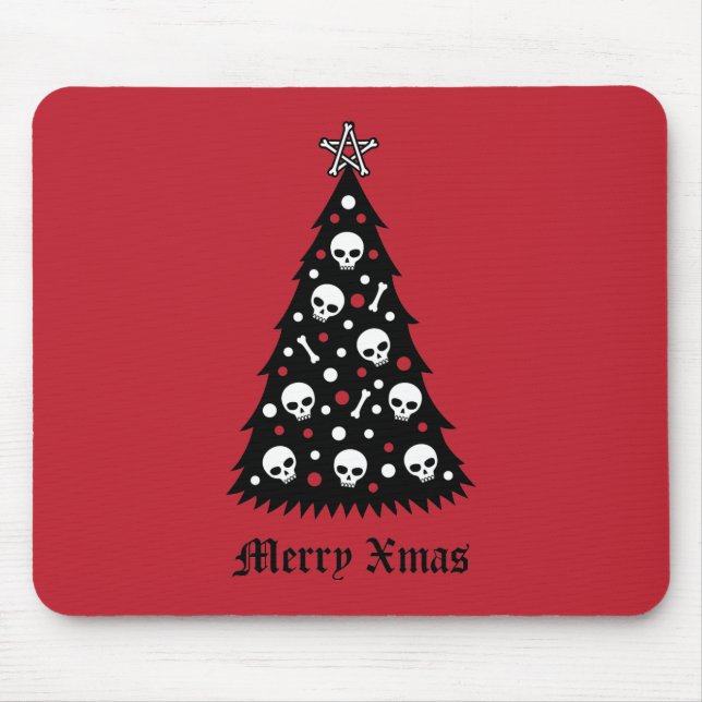 Dark Xmas Tree Mouse Mat (Front)