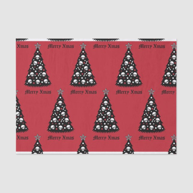 Dark Xmas Tree Tissue Paper (Front)