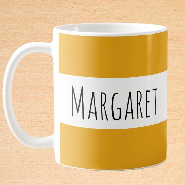 Dark Yellow Custom Name Personalised  Coffee Mug (Creator Uploaded)