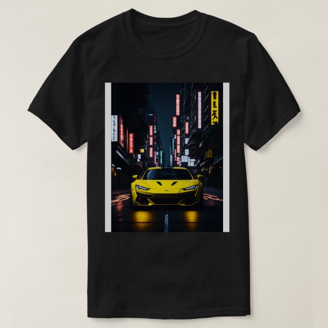 Dark Yellow Sports  in Japanese Neon City 1 T-Shirt (Design Front)