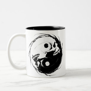 Dark yin yang religious Symbol Two-Tone Coffee Mug