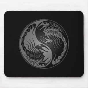 Dark Yin Yang Scorpions Mouse Mat