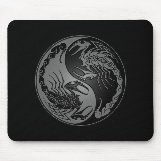 Dark Yin Yang Scorpions Mouse Mat (Front)