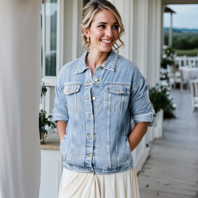 Darkened Beauty  Denim Jacket (Wedding Front)