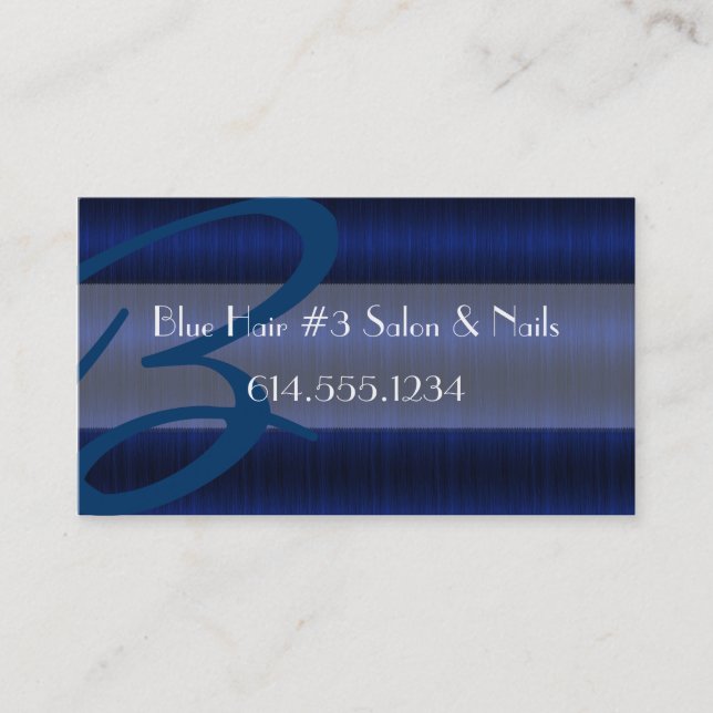 Darker Blue Hair #3 Salon Stylist Business Cards (Front)