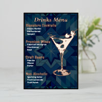 Darker Border Gold-Foiled Beverage Menu