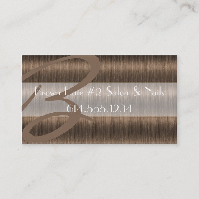 Darker Brown Hair Salon Stylist Business Cards (Front)
