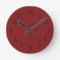 Darker Chocolatey Falu Red Kitchen Wall Clock