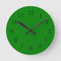 Darker Deeper Earth Tone Green Colour Wall Clock