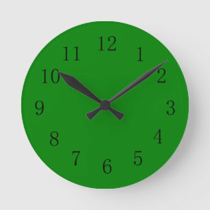 Darker Deeper Earth Tone Green Colour Wall Clock