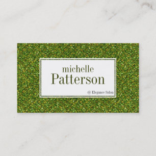 Darker Green Glitter Appointment Business Cards