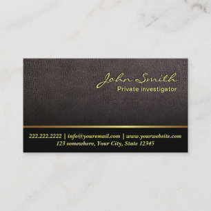 Darker Leather Investigator Business Card