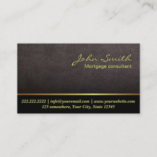 Darker Leather Mortgage Agent Business Card