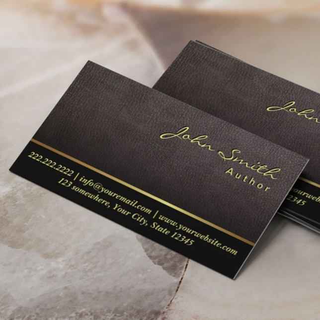 Darker Leather Texture Author Business Card (Creator Uploaded)