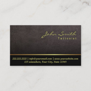 Darker Leather Texture Tattoo Art Business Card