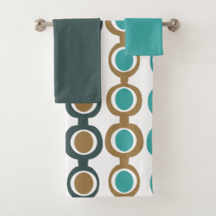 Darker Mid-Century Modern Chain Bath Towel Set