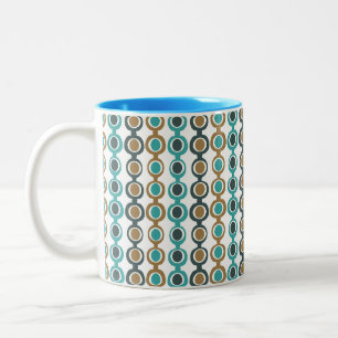 Darker Mid-Century Modern Chain Two-Tone Coffee Mug