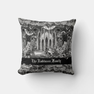 Darkest Gothic Vampires Crypt Graves Bats Goth Bat Cushion