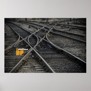Darkfield train tracks poster