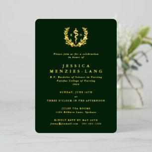 DarkGreen Registered Nurse Asclepius+Laurel Wreath