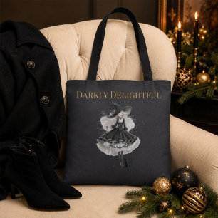 Darkly Delightful – Gothic Witch & Cat Tote Bag
