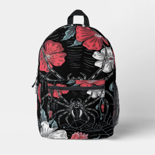 Darkly Romantic Spider Floral Printed Backpack