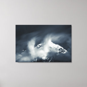 Darkness and chaos over the mountain canvas print