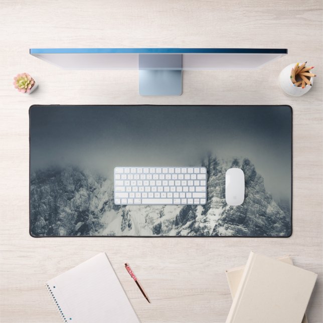 Darkness and clouds covering mountain desk mat (Office 1)