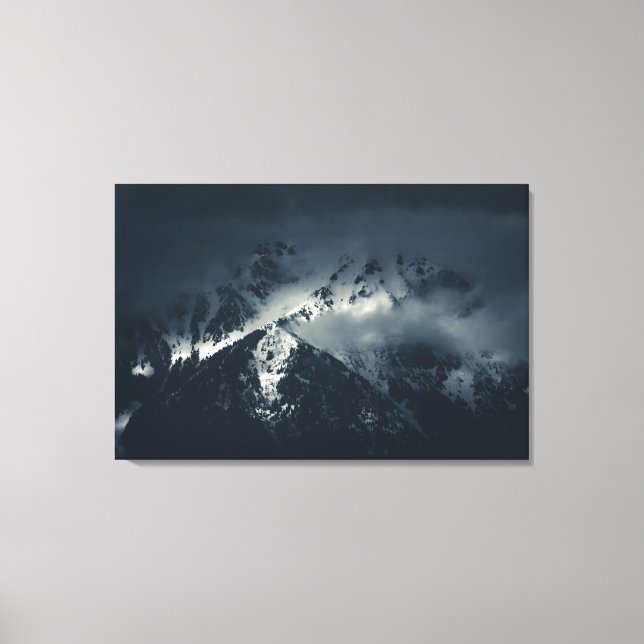 Darkness and clouds over the mountains canvas print (Front)