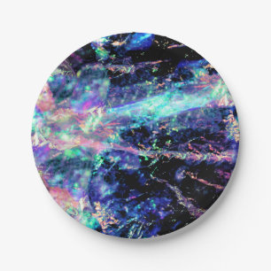 darkness and light, dark opal crystal : paper plate