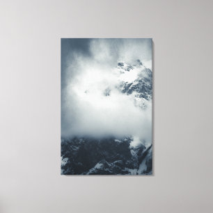 Darkness and mysterious clouds over the mountain canvas print