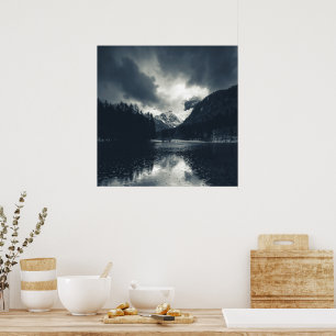 Darkness and rain at Zgornje Jezersko, Slovenia Poster