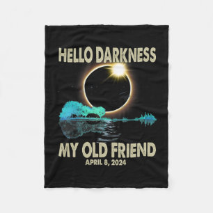 Darkness My Friend Funny Solar Eclipse 2024 April Fleece Blanket